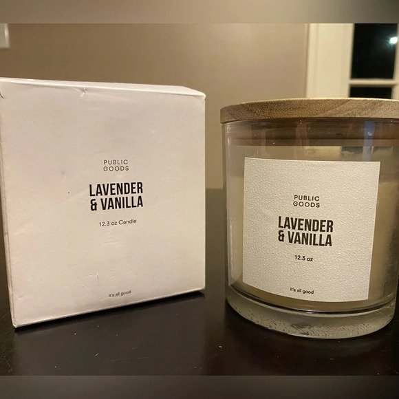 Public Goods Lavender & Vanilla 12.3oz candle. Plant based, vegan, soy wax - Picture 1 of 6